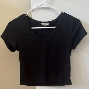 Olivia Rae Black V-Neck Crop Top